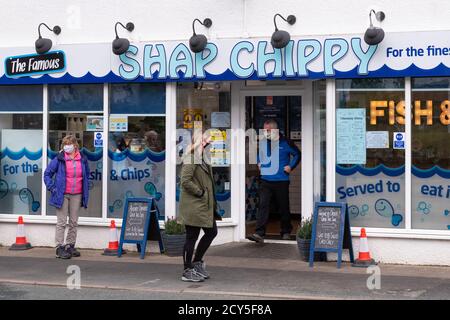 Shap Chippy, Fish and Chip Shop - zweiter Platz in der National Fish and Chip Shop of the Year 2020 - Shap, Penrith, Cumbria, England, UK Stockfoto