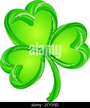 Glückspilz. St. Patricks Day Kleeblatt Vektor Illustration. Symbol mit drei Blättern und Kleeblatt. Stock Vektor