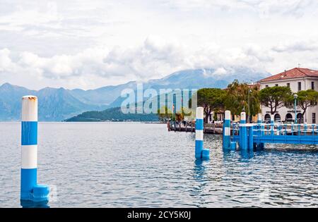 Lago d'Iseo aus der Stadt Iseo, Region Lombardei, Italien Stockfoto