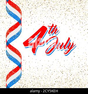 Amerikanischer patriotischer Hintergrund, Unabhängigkeitstag 4. juli. Vektorgrafik. Abstrakt rot-blau-weiß geometrischen Hintergrund mit Streifen von Fahnen Rippe Stock Vektor