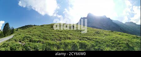 Blick auf die Alpen in Sarnen in der Schweiz Stockfoto