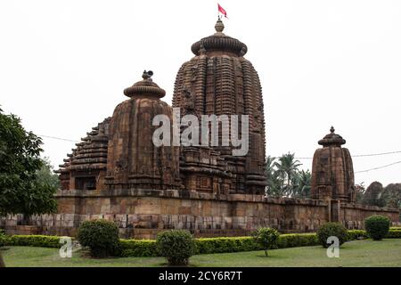 Bhubaneswar, Indien - 4. Februar 2020: Außenansicht des Brahmesvara-Tempels am 4. Februar 2020 in Bhubaneswar, Indien Stockfoto