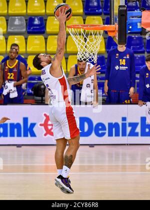 Mike James von PBC CSKA Moscow beim Turkish Airlines EuroLeague Spiel zwischen dem FC Barcelona und CSKA Moscow CAB am 01. Oktober 2020 im Palau Blaugrana in Barcelona, Spanien. Stockfoto