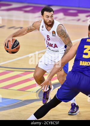 Mike James von PBC CSKA Moscow beim Turkish Airlines EuroLeague Spiel zwischen dem FC Barcelona und CSKA Moscow CAB am 01. Oktober 2020 im Palau Blaugrana in Barcelona, Spanien. Stockfoto