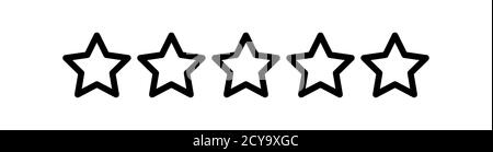Fünf leere Sterne Bewertung Vektor Grafik Illustration für jeden Zweck Stock Vektor