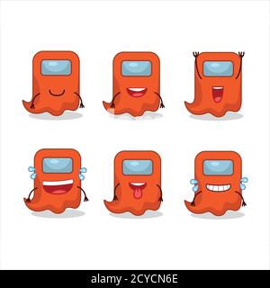 Cartoon Charakter der Geist unter uns orange mit Lächeln Ausdruck Stock Vektor