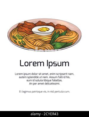 Vertikales Banner mit Farbe Ramen und Platz für den Text auf weißem Hintergrund. Vektorvorlage für Menüs, Karten, Rezepte und Ihr Design. Stock Vektor