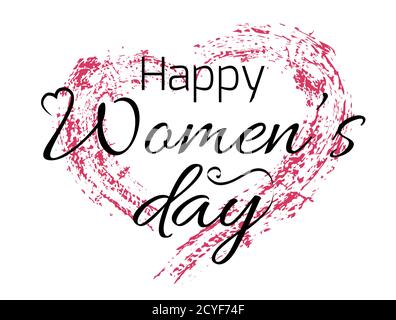 Grußkarte zum Internationalen Frauentag mit grungener Herznote. März. Karte mit herzlichen Glückwunsch für Ihre Kreativität Stock Vektor