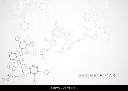 Sechseckige abstrakt Hintergrund. Grosse Daten Visualisierung. Globales Netzwerk Verbindung. Medizin, Technik, Wissenschaft Hintergrund. Vector Illustration. Stock Vektor