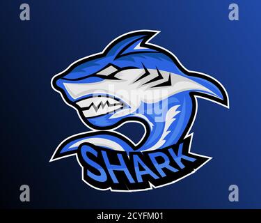 Illustration Vektor Design von Shark eSport Logo Vorlage Stock Vektor