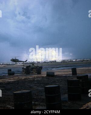 USA Vietnam-Krieg / Vietnamkrieg - Basislager Cu Chi / Army Airfield Cu Chi Stockfoto
