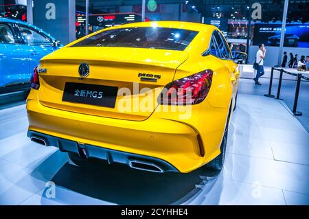 Der neue MG 5 wurde auf der Beijing Auto Show 2020 gesehen. Stockfoto