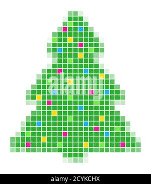Pixel Weihnachtsbaum Stock Vektor