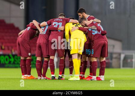 Kopenhagen, Dänemark. Oktober 2020. Die Spieler der HNK Rijeka versammelten sich vor dem Play-Off-Spiel der UEFA Europa League zwischen dem FC Kopenhagen und der HNK Rijeka im Kopenhagener Park. (Foto Kredit: Gonzales Foto/Alamy Live News Stockfoto