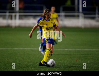 BILLERICAY, Großbritannien, SEPTEMBER 30: Gemma Abcla von Hashtag United Womenduring South East Division One zwischen Billericay Town Ladies und Hashtag Stockfoto