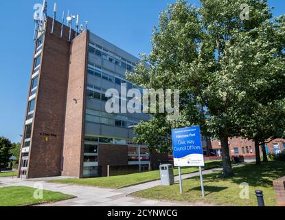 Bürgerstraße gemeinderatsgebäude Ellesmere Port Cheshire Juli 2020 Stockfoto