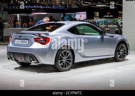 Subaru BRZ Sportwagen auf dem 89. Genfer Autosalon. Genf, Schweiz - 5. März 2019. Stockfoto