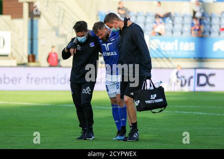 Lyngby, Dänemark. Juni 2020. Emil Nielsen (16) von Lyngby beim 3F Superliga Spiel zwischen Lyngby Boldklub und Odense Boldklub im Lyngby Stadium. (Bildnachweis: Gonzales Photo - Rune Mathiesen). Stockfoto