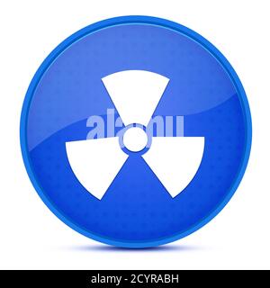 Strahlung ästhetisch glänzend blau rund Knopf abstrakte Illustration Stockfoto