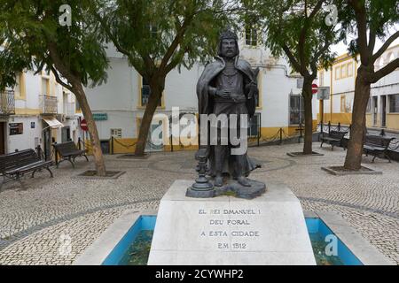 König D. Manuel I Statue in Elvas Alentejo, Portugal Stockfoto