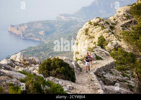 Carrera de Montaña. Cami de l'Arxiduc. Valldemosa. Sierra de Tramuntana. Mallorca Islas Baleares. España. Stockfoto