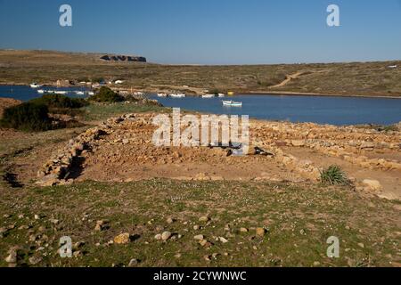 Ciudad Romana de Sanisera. Sa Nitja. Cap de Cavalleria. Es Mercadal. Menorca Islas Baleares. Spanien. Stockfoto