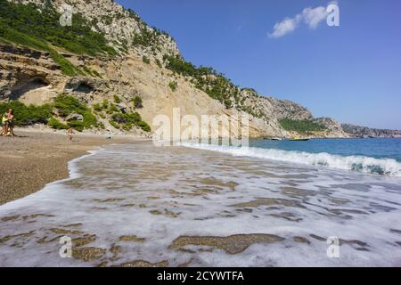 playa de Es Coll Baix, a los pies del Puig de Sa Talaia, Alcudia,islas baleares, Spanien Stockfoto