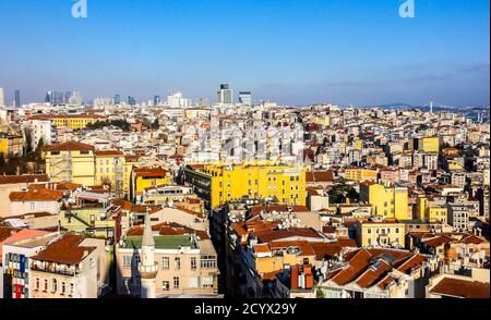Panoramablick auf Istanbul vom Galata-Turm, Türkei. Stockfoto
