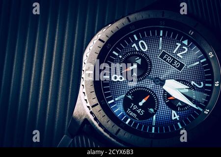 Digitale Uhr - Nahaufnahme Details Stockfoto