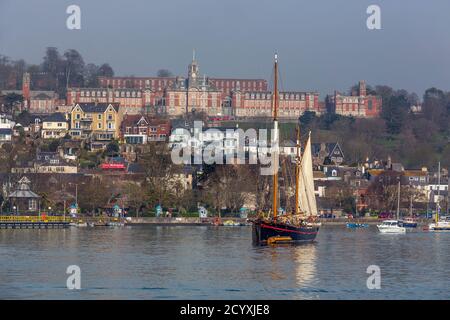 Dartmouth; River, Town and Naval College; Devon; Großbritannien Stockfoto