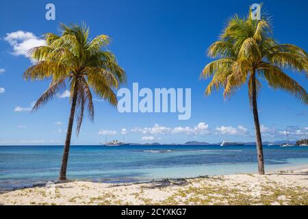 St. Vincent und die Grenadinen, Mustique, Brittania Bay Beach Stockfoto