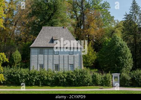 Gartenhaus von Goethe in Weimar im Park an der Ilm Am Morgen Stockfoto