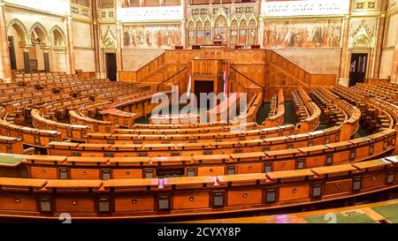 Der Innenraum des ungarischen parlaments. Budapest, Ungarn Stockfoto