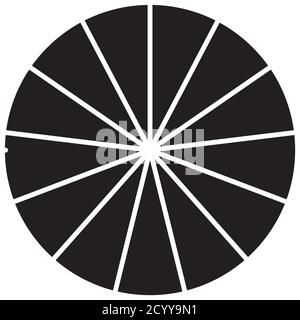 Kreisdiagramm, Kreisdiagramm Symbol von 2 bis 20 Abschnitten. Einfache, einfache Infoschart, Infografik Vorlage. Segmentierte Kreise, Kreisdiagramm, Diagramm ic Stock Vektor