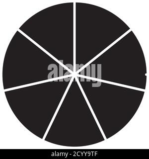 Kreisdiagramm, Kreisdiagramm Symbol von 2 bis 20 Abschnitten. Einfache, einfache Infoschart, Infografik Vorlage. Segmentierte Kreise, Kreisdiagramm, Diagramm ic Stock Vektor