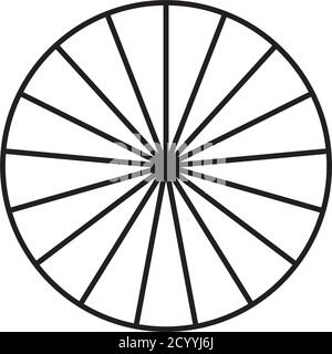 Kreisdiagramm, Kreisdiagramm Symbol von 2 bis 20 Abschnitten. Einfache, einfache Infoschart, Infografik Vorlage. Segmentierte Kreise, Kreisdiagramm, Diagramm ic Stock Vektor