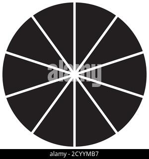 Kreisdiagramm, Kreisdiagramm Symbol von 2 bis 20 Abschnitten. Einfache, einfache Infoschart, Infografik Vorlage. Segmentierte Kreise, Kreisdiagramm, Diagramm ic Stock Vektor