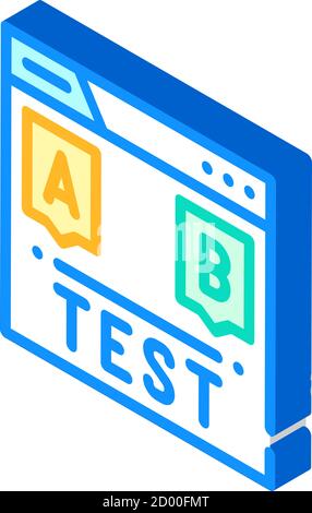 Testen sie die darstellung der isometrischen Symbolvektoren für die SEO-Optimierung Stock Vektor