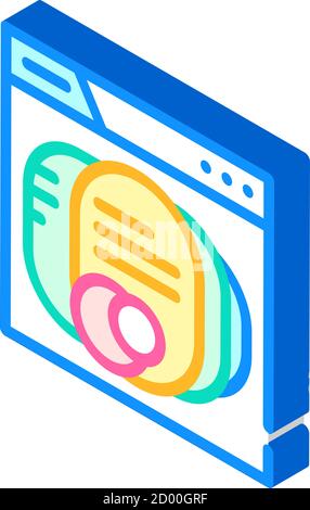 seo-Optimierung isometrische Symbol Vektor Farbe Illustration Stock Vektor