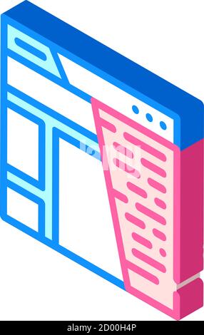 Content seo Optimierung isometrische Symbol Vektor Illustration Stock Vektor