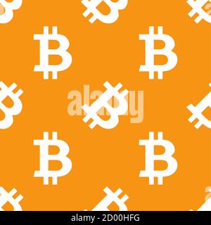Ein nahtloses Bitcoin Symbol Muster Hintergrundbild. Stockfoto