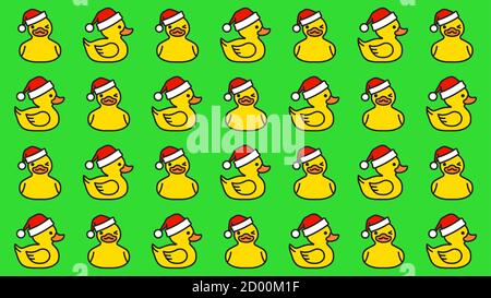 Muster Gelbe Gummiente in santa Hut Stock Vektor