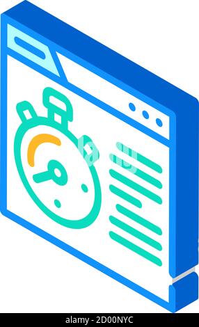 Zeit für seo-Optimierung isometrische Symbolvektordarstellung Stock Vektor