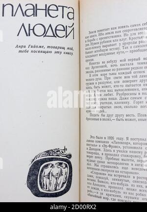 Der kleine Prinz ist eine Novelle des französischen Aristokraten, Schriftstellers und Fliegers Antoine de Saint-Exupery, die 1976 in der UdSSR erschien. Stockfoto