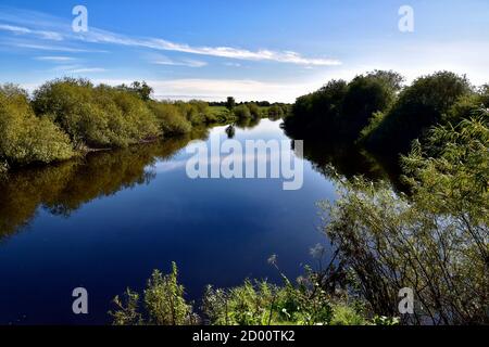 Der Zusammenfluss des Flusses Swale und des Flusses Ure Stockfoto