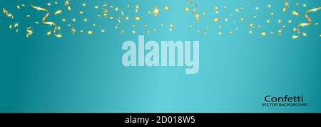 Golden Konfetti isoliert. Konfetti platzen. Festliche Vektorgrafik Stock Vektor