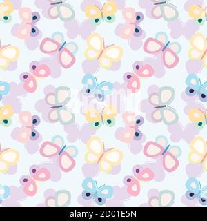 Vektor Schmetterlinge Muster. Zusammenfassung nahtlose Hintergrund. Stock Vektor