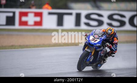 Francia, Magny Cours, Italien. 25. Sep, 2020. francia, magny Cours, Italien, 25 2020. Sep 31 Garrett Gerloff Yamaha YZR R1 .GRT Yamaha WorldSBK Junior Team .Regenwetter während der 7. Runde Pirelli French Round 2020 - World Superbike - SBK - Credit: LM/Otto Moretti Credit: Otto Moretti/LPS/ZUMA Wire/Alamy Live News Stockfoto