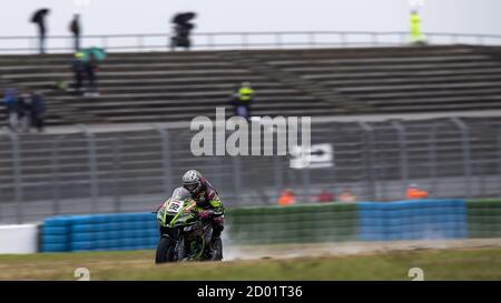 22 Alex Lowes Kawasaki ZX-10RR Kawasaki Racing Team WorldSBK Regenwetter während der 7. Runde Pirelli French Round 2020, World Superbike - SBK, franci Stockfoto