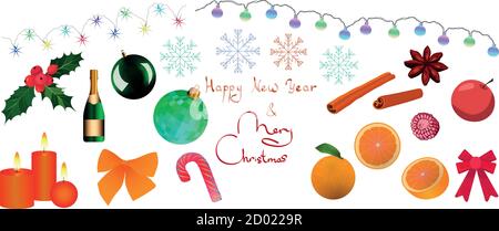 vektor-Set von Weihnachtsobjekten Stock Vektor